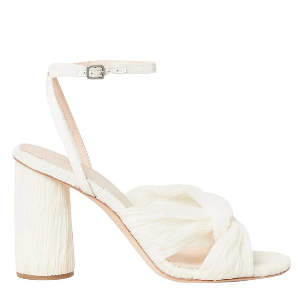 Loeffler Randall White Heels with Twisted Strap - only worn once!